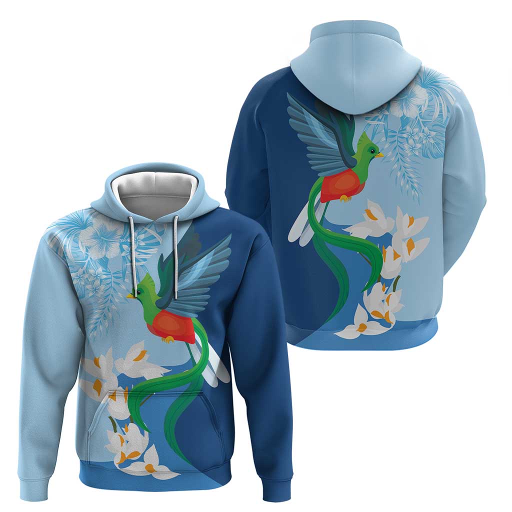 Guatemala Quetzal Bird Hoodie Monja Blanca Flowers LT9