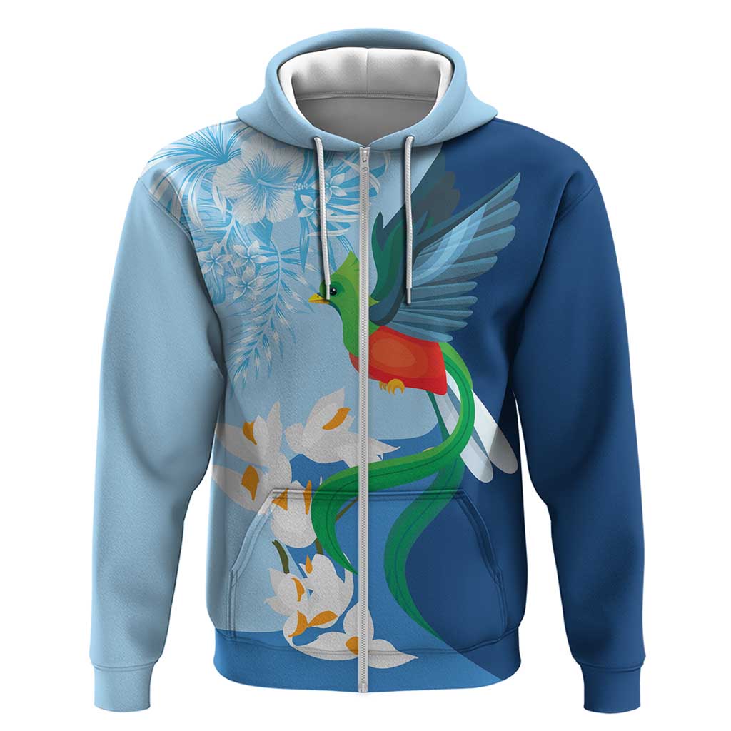 Guatemala Quetzal Bird Hoodie Monja Blanca Flowers LT9