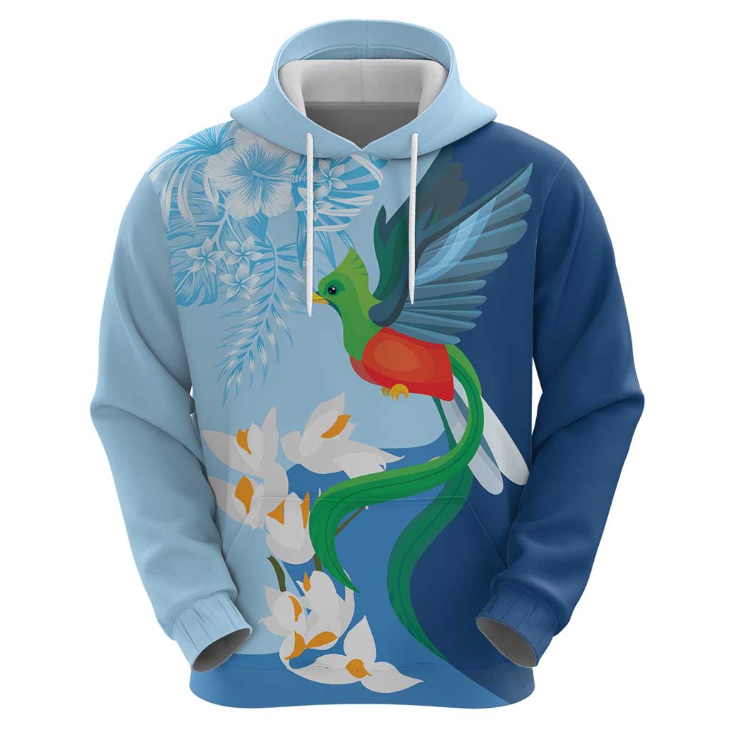 Guatemala Quetzal Bird Hoodie Monja Blanca Flowers LT9