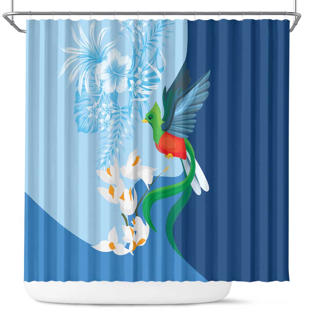 Guatemala Quetzal Bird Shower Curtain Monja Blanca Flowers LT9