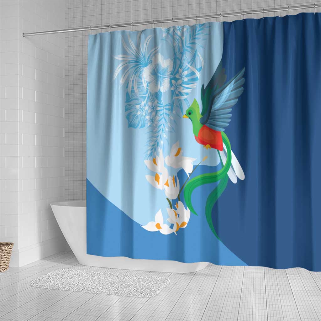 Guatemala Quetzal Bird Shower Curtain Monja Blanca Flowers LT9