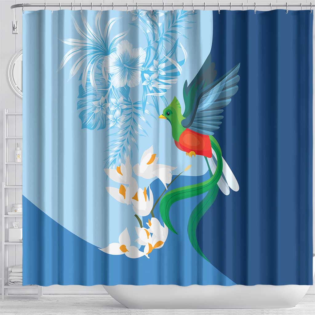 Guatemala Quetzal Bird Shower Curtain Monja Blanca Flowers LT9