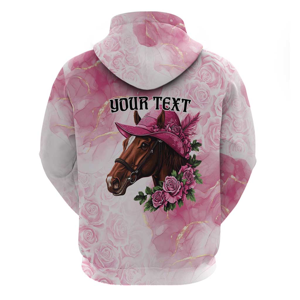 Personalized Kentucky Horse Race Hoodie Big Hats And Horses Pink Out Party LT9