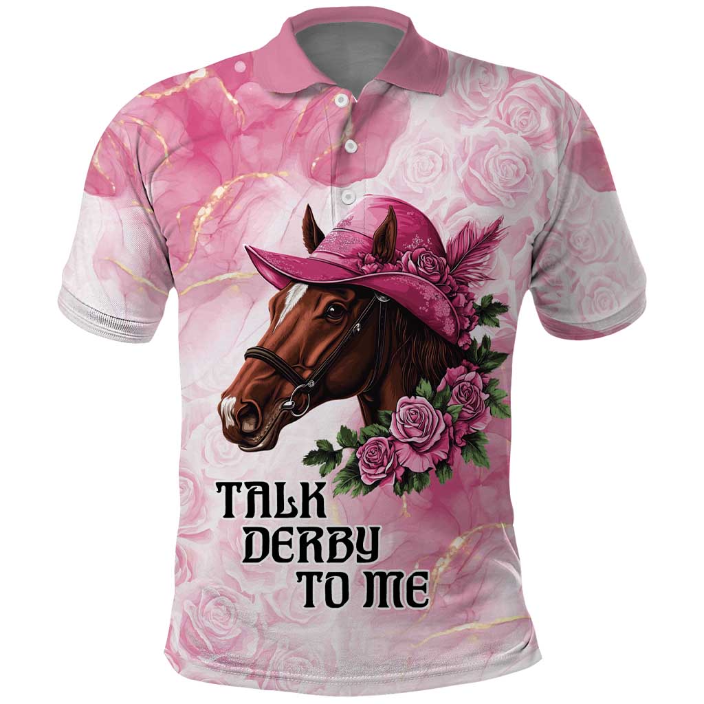 Personalized Kentucky Horse Race Polo Shirt Big Hats And Horses Pink Out Party LT9