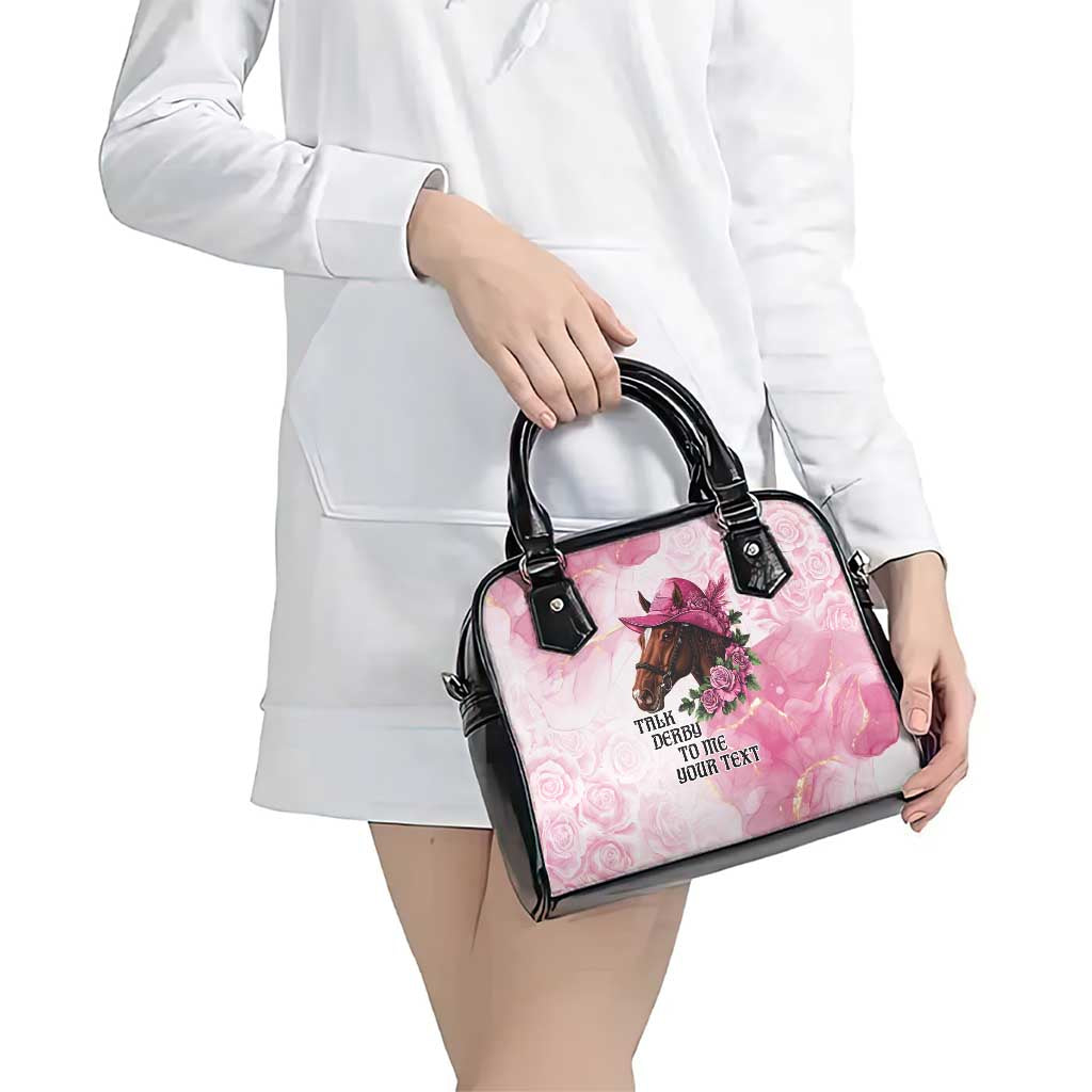 Personalized Kentucky Horse Race Shoulder Handbag Big Hats And Horses Pink Out Party LT9