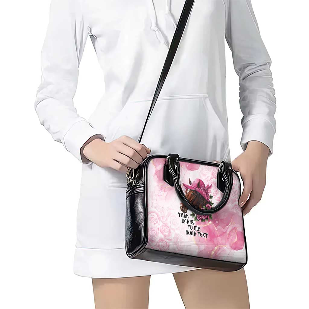Personalized Kentucky Horse Race Shoulder Handbag Big Hats And Horses Pink Out Party LT9