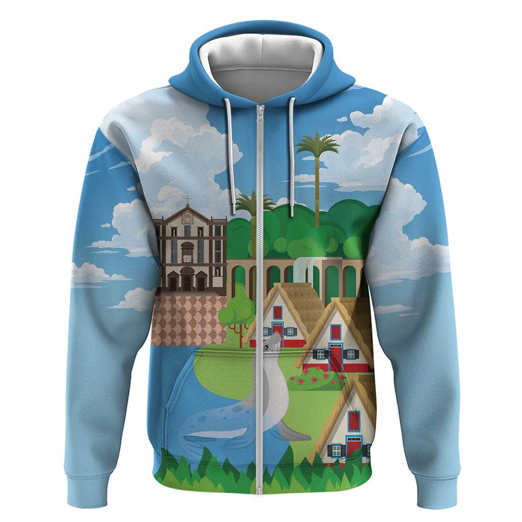 Feliz Dia de Madeira Personalized Hoodie Traditional Palheiros Straw-roofed Houses LT9