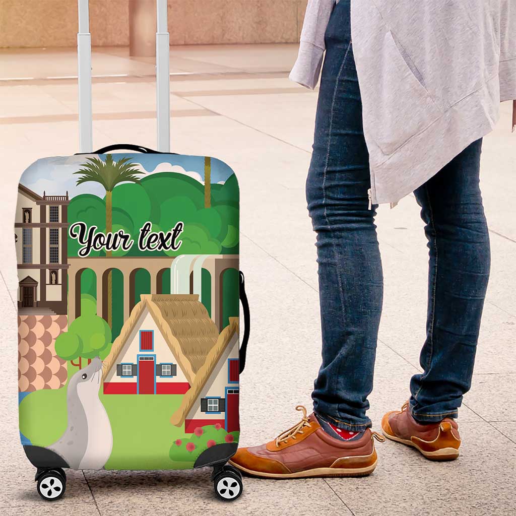 Feliz Dia de Madeira Personalized Luggage Cover Traditional Palheiros Straw-roofed Houses LT9