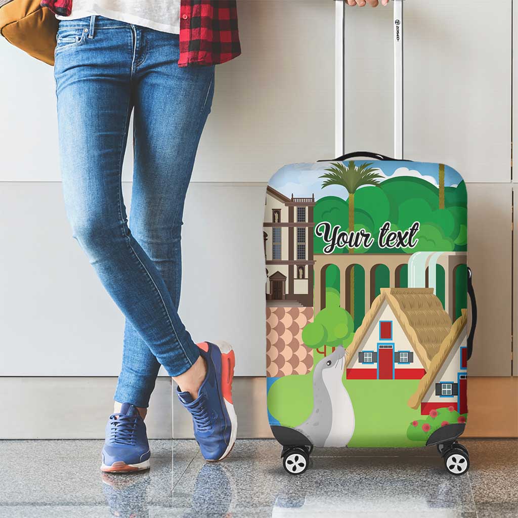 Feliz Dia de Madeira Personalized Luggage Cover Traditional Palheiros Straw-roofed Houses LT9
