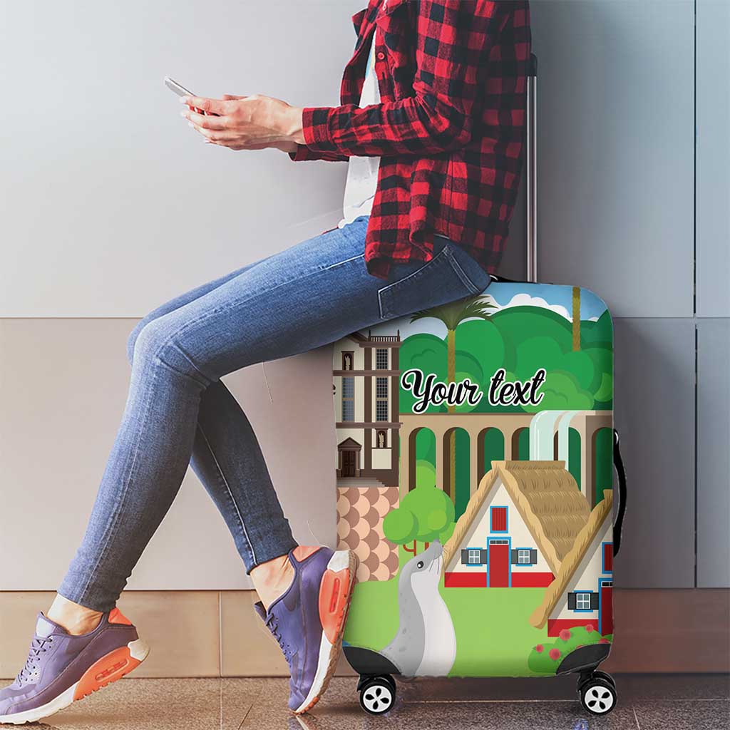 Feliz Dia de Madeira Personalized Luggage Cover Traditional Palheiros Straw-roofed Houses LT9
