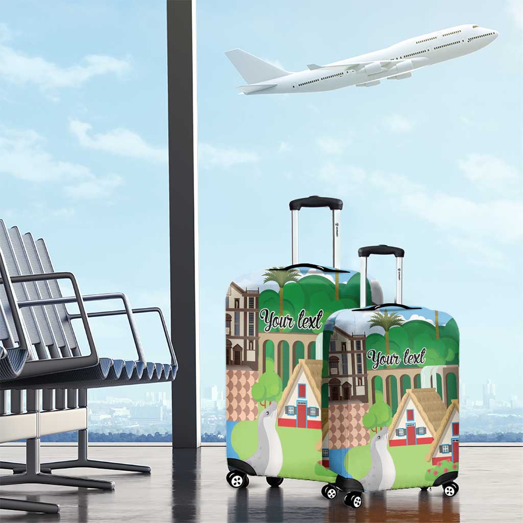 Feliz Dia de Madeira Personalized Luggage Cover Traditional Palheiros Straw-roofed Houses LT9