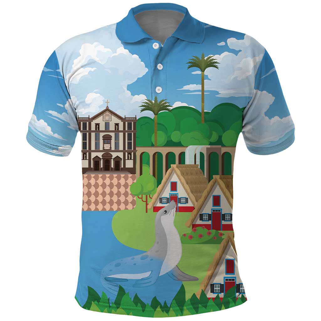Feliz Dia de Madeira Personalized Polo Shirt Traditional Palheiros Straw-roofed Houses LT9