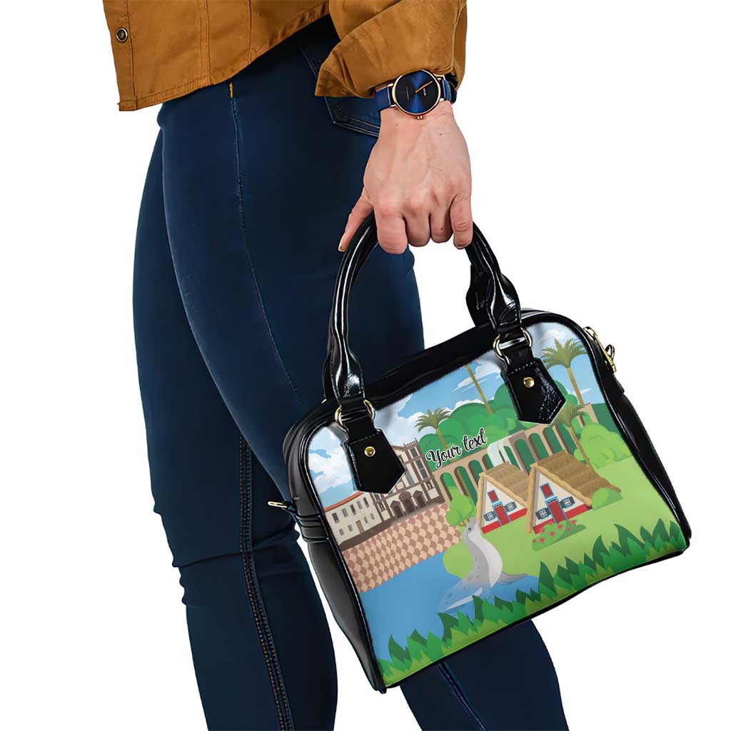 Feliz Dia de Madeira Personalized Shoulder Handbag Traditional Palheiros Straw-roofed Houses LT9