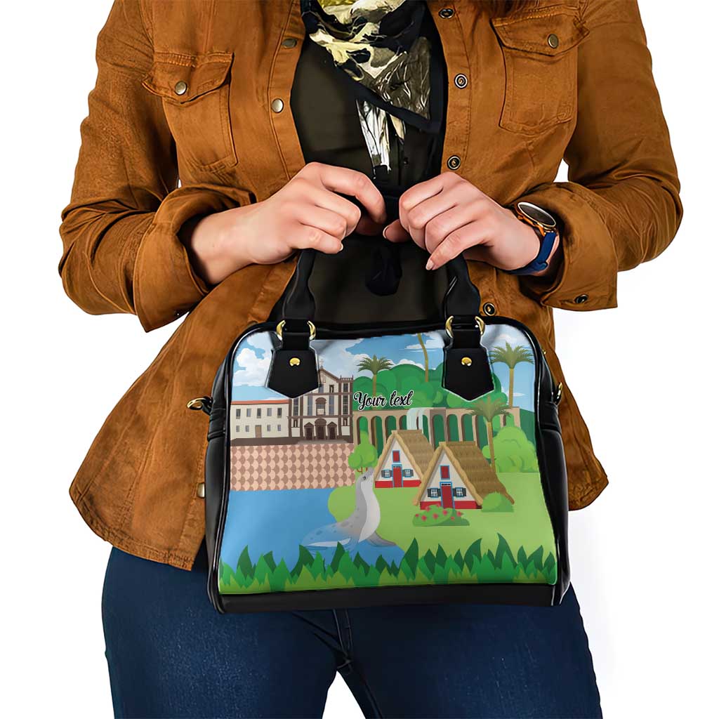 Feliz Dia de Madeira Personalized Shoulder Handbag Traditional Palheiros Straw-roofed Houses LT9