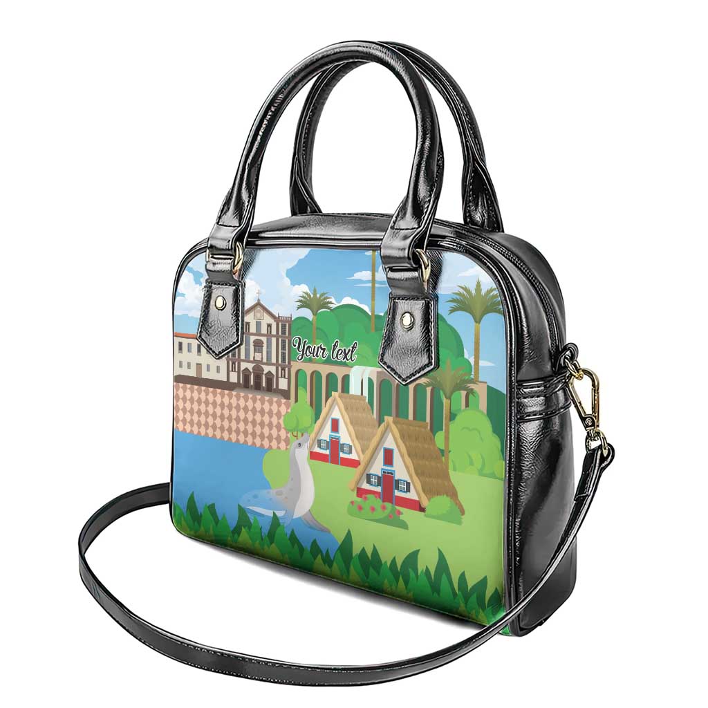 Feliz Dia de Madeira Personalized Shoulder Handbag Traditional Palheiros Straw-roofed Houses LT9