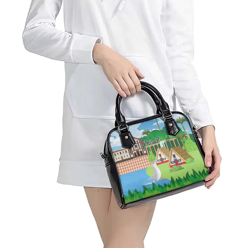 Feliz Dia de Madeira Personalized Shoulder Handbag Traditional Palheiros Straw-roofed Houses LT9