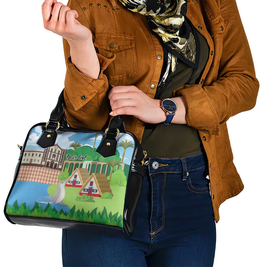 Feliz Dia de Madeira Personalized Shoulder Handbag Traditional Palheiros Straw-roofed Houses LT9
