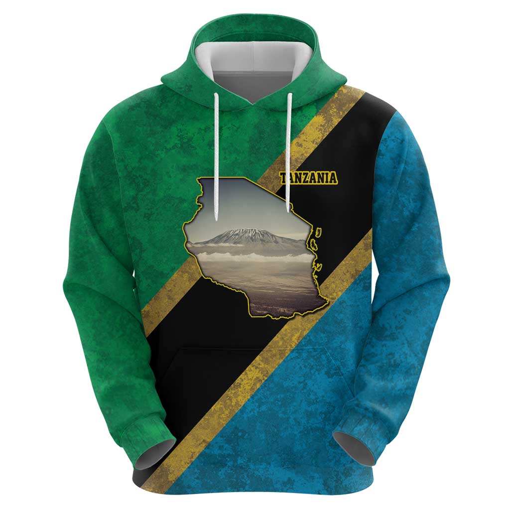 Kilimanjaro Tanzania Hoodie Grunge Flag Map of Tanzania LT9