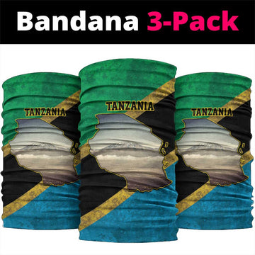 Kilimanjaro Tanzania Neck Gaiter Grunge Flag Map of Tanzania LT9