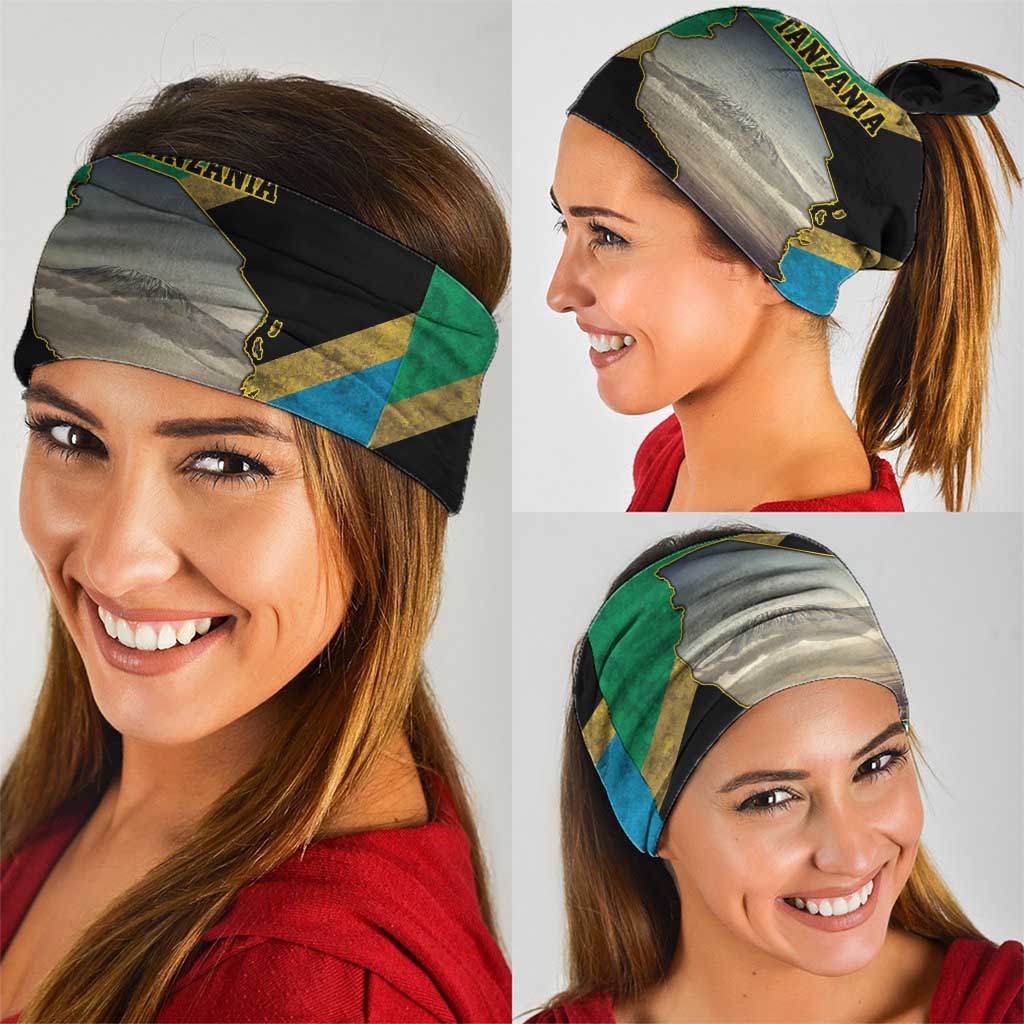 Kilimanjaro Tanzania Neck Gaiter Grunge Flag Map of Tanzania LT9
