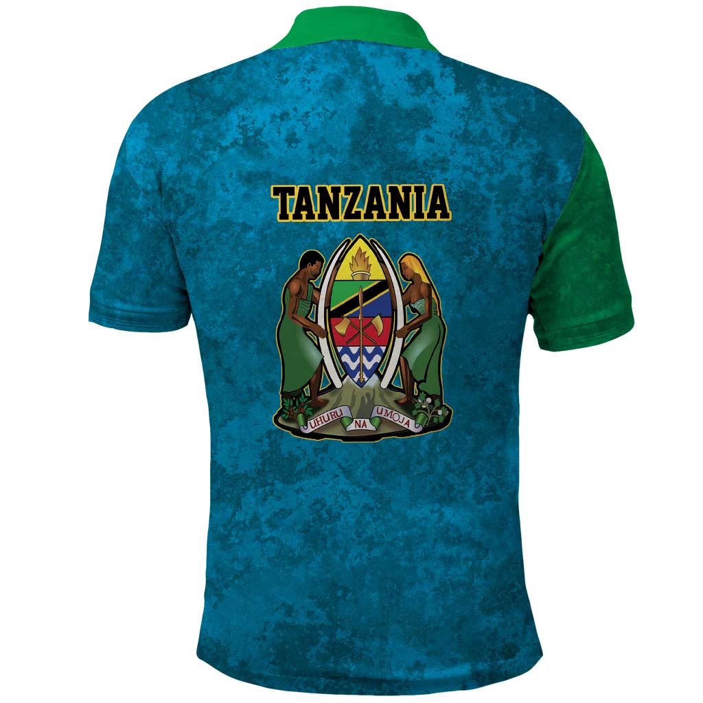 Kilimanjaro Tanzania Polo Shirt Grunge Flag Map of Tanzania LT9