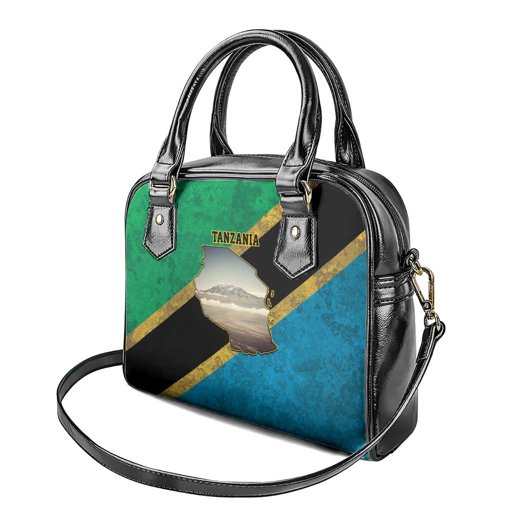 Kilimanjaro Tanzania Shoulder Handbag Grunge Flag Map of Tanzania LT9