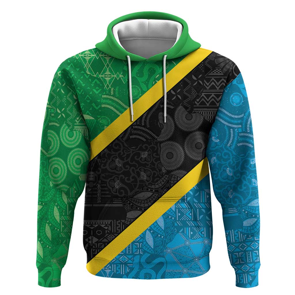 Tanzania 255 Hoodie African Mix Pattern Flag Motif LT9