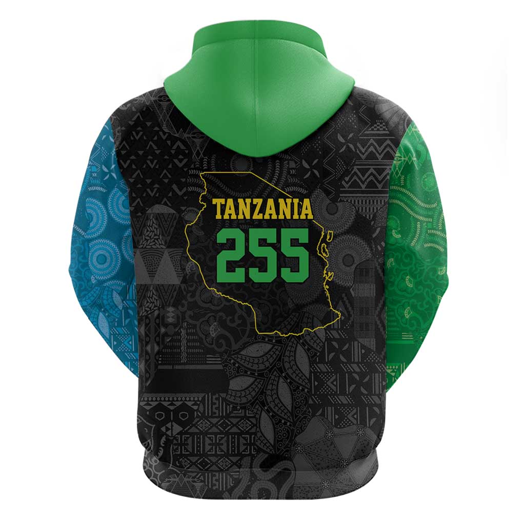 Tanzania 255 Hoodie African Mix Pattern Flag Motif LT9