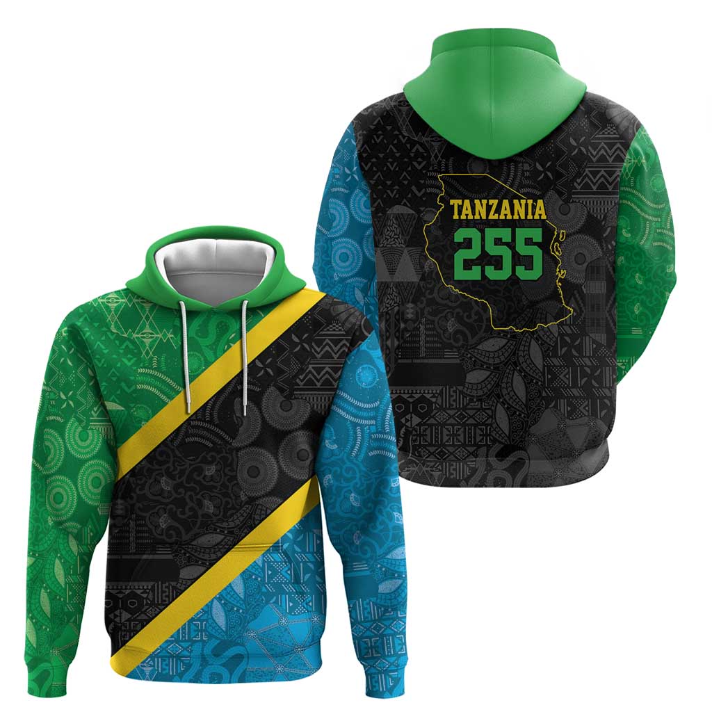 Tanzania 255 Hoodie African Mix Pattern Flag Motif LT9
