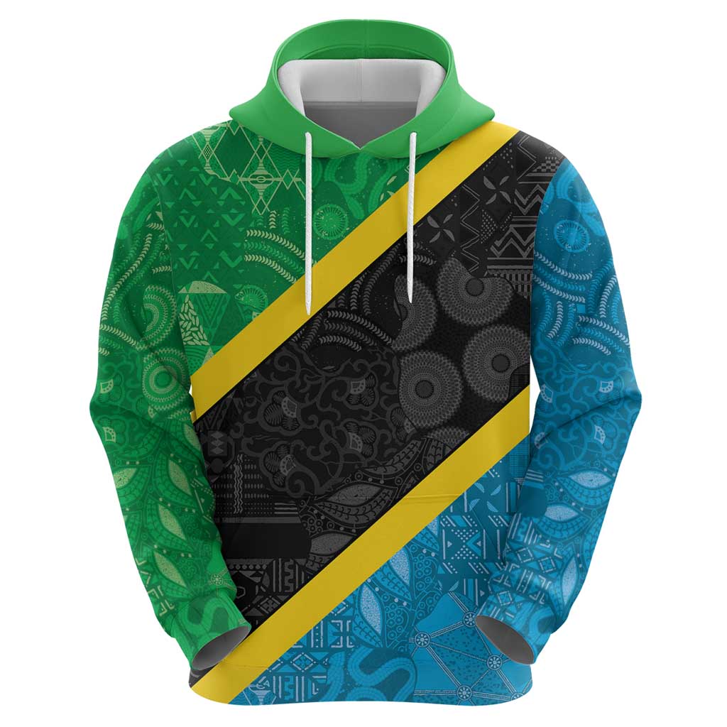 Tanzania 255 Hoodie African Mix Pattern Flag Motif LT9
