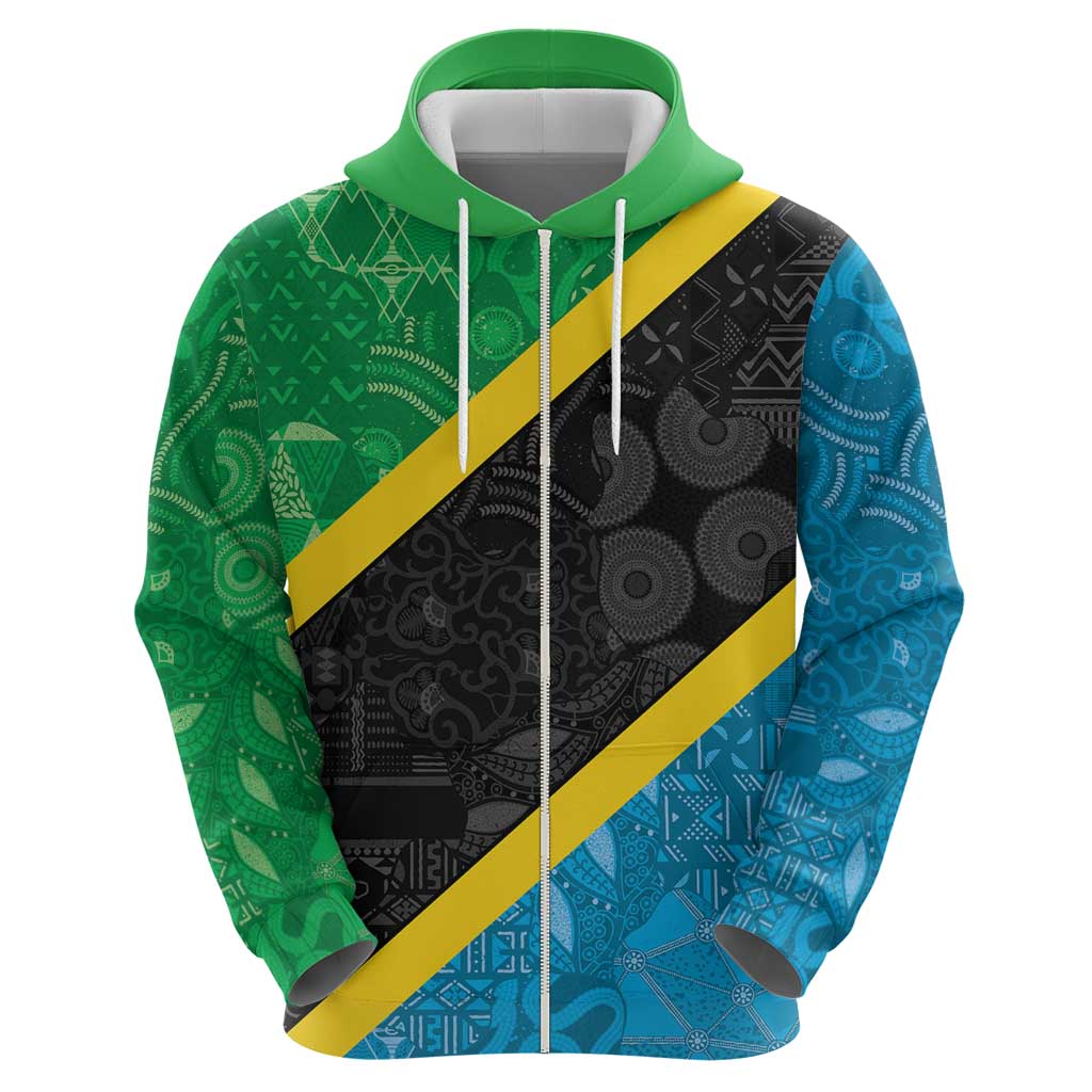 Tanzania 255 Hoodie African Mix Pattern Flag Motif LT9