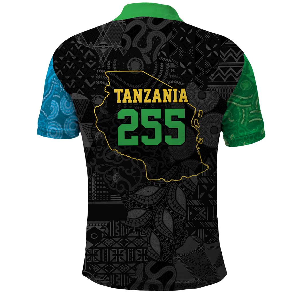 Tanzania 255 Polo Shirt African Mix Pattern Flag Motif LT9