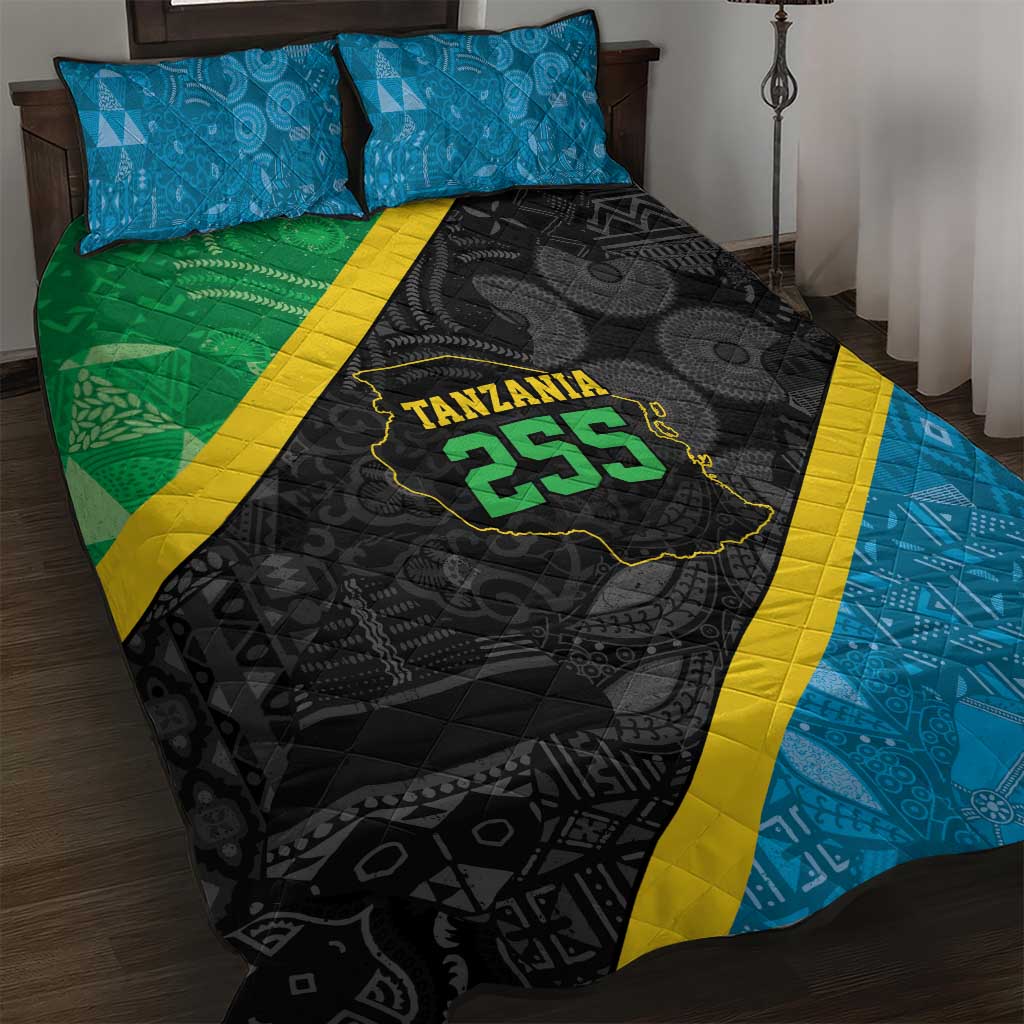 Tanzania 255 Quilt Bed Set African Mix Pattern Flag Motif LT9