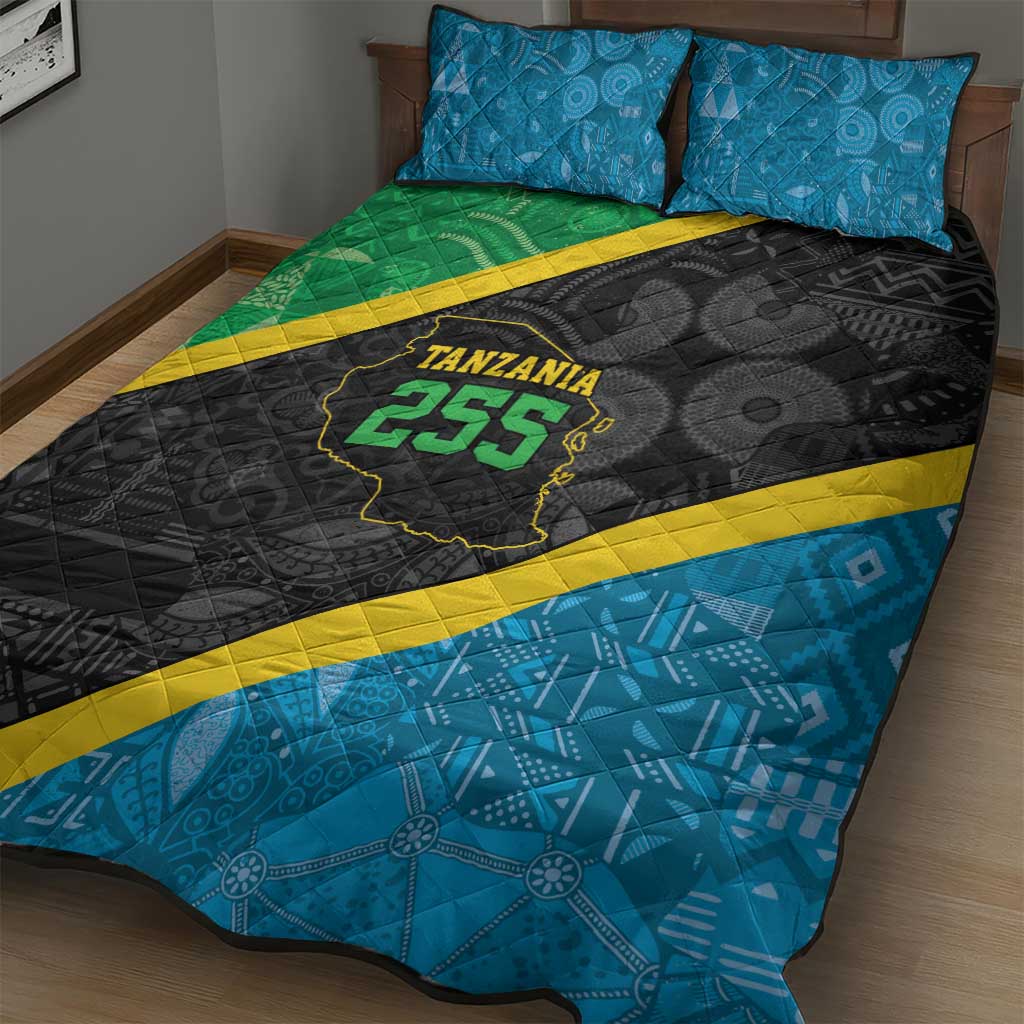 Tanzania 255 Quilt Bed Set African Mix Pattern Flag Motif LT9
