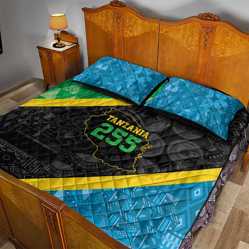 Tanzania 255 Quilt Bed Set African Mix Pattern Flag Motif LT9