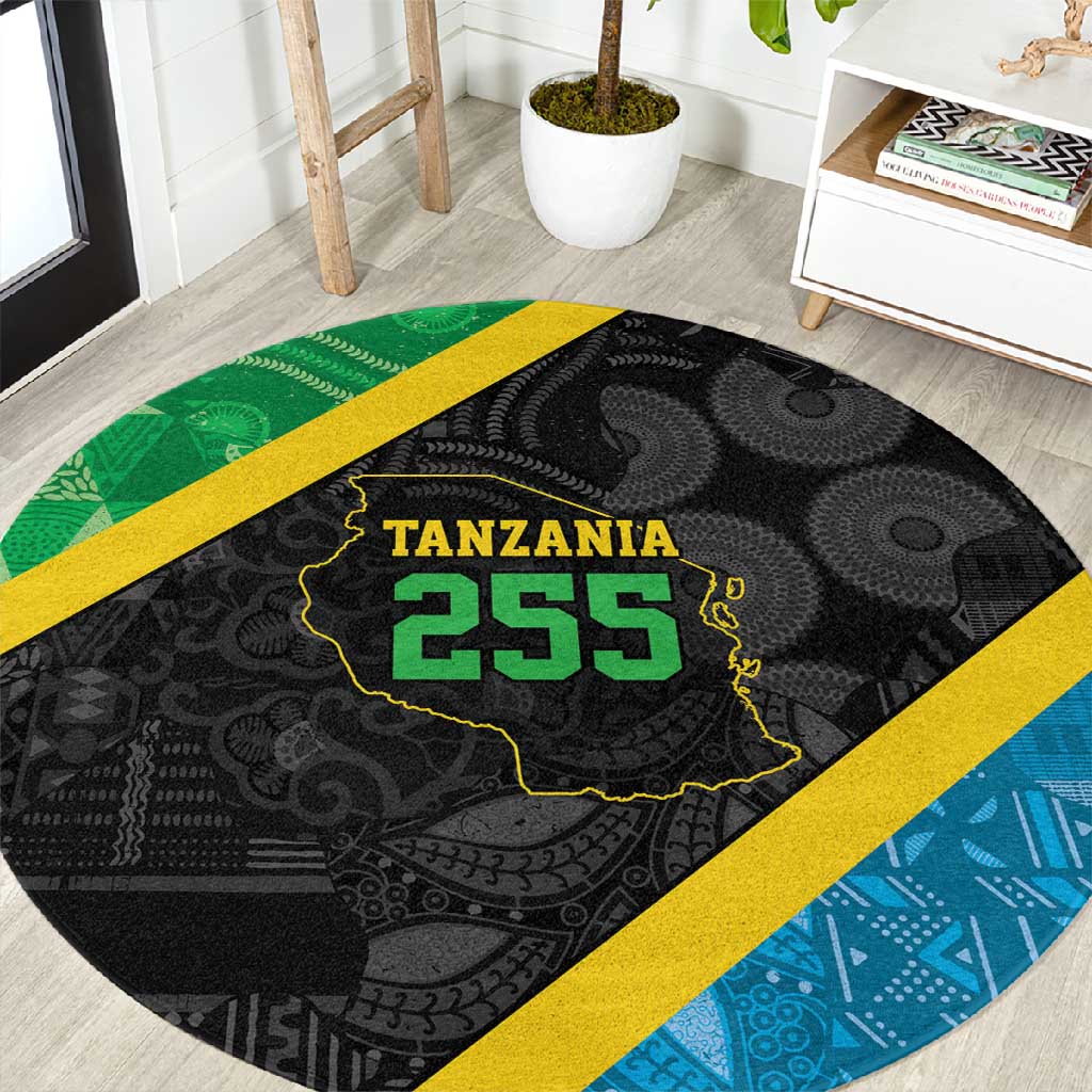 Tanzania 255 Round Carpet African Mix Pattern Flag Motif LT9