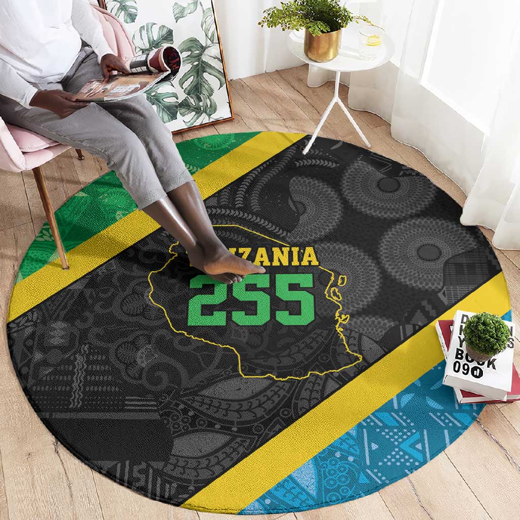 Tanzania 255 Round Carpet African Mix Pattern Flag Motif LT9