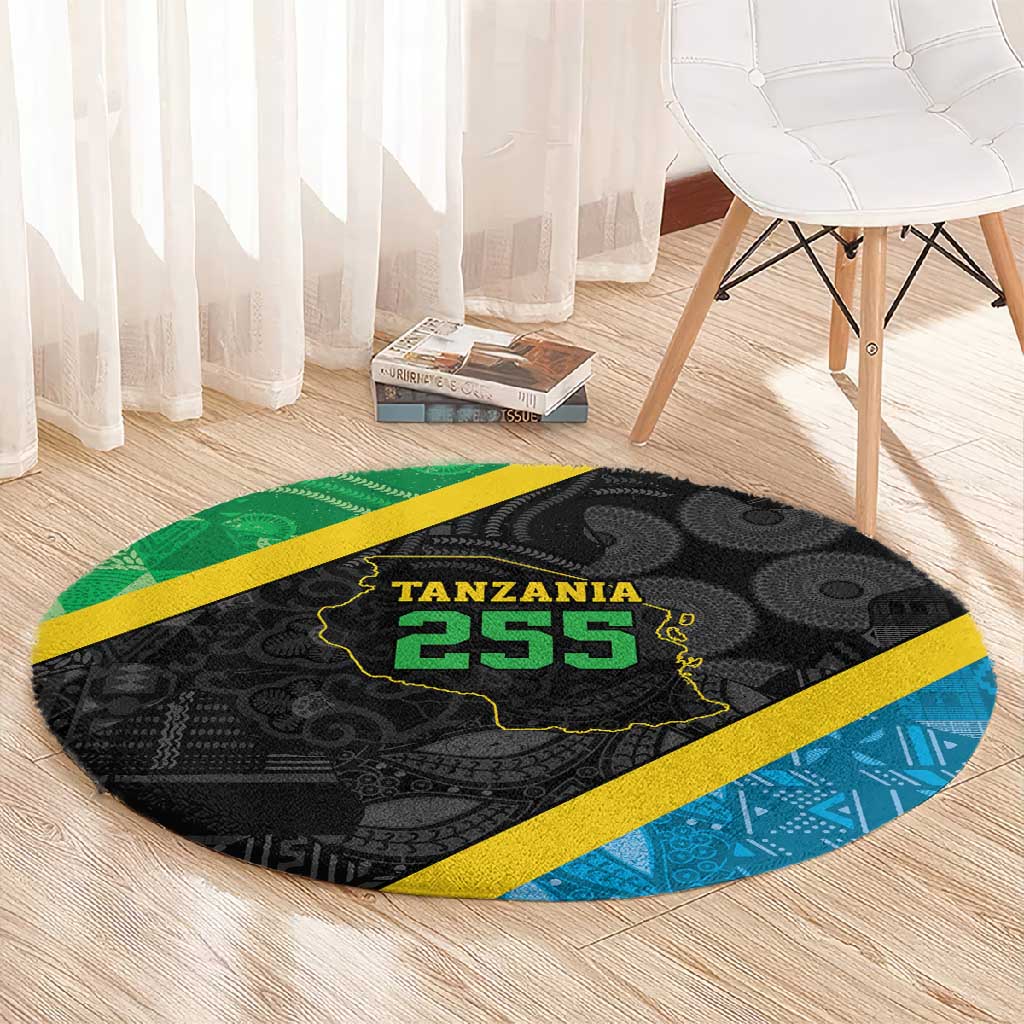 Tanzania 255 Round Carpet African Mix Pattern Flag Motif LT9