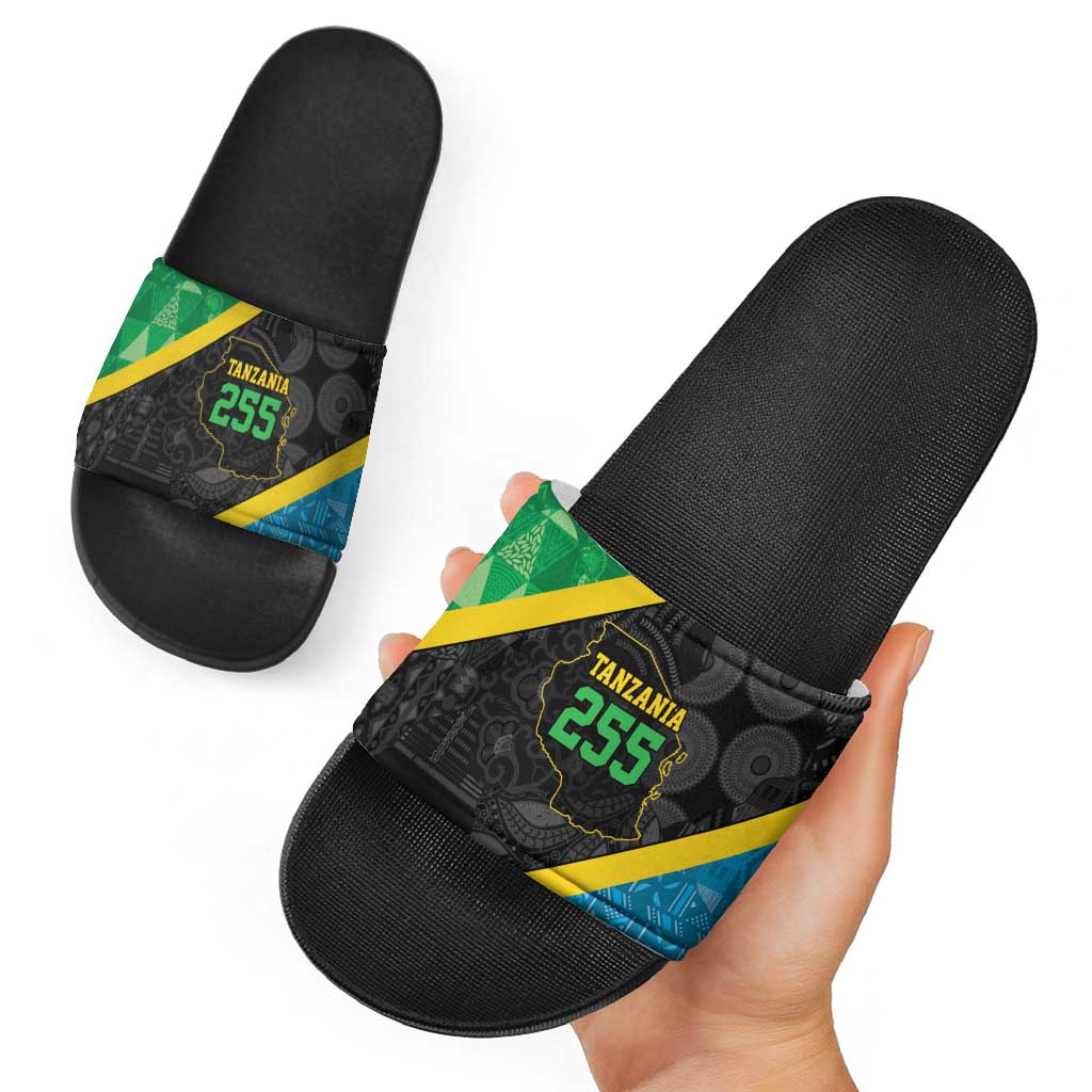 Tanzania 255 Slide Sandals African Mix Pattern Flag Motif LT9