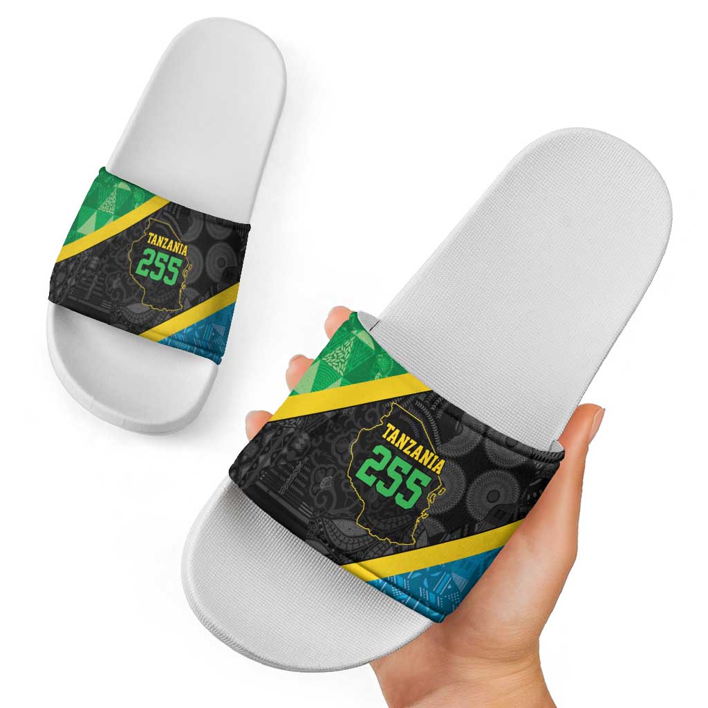 Tanzania 255 Slide Sandals African Mix Pattern Flag Motif LT9