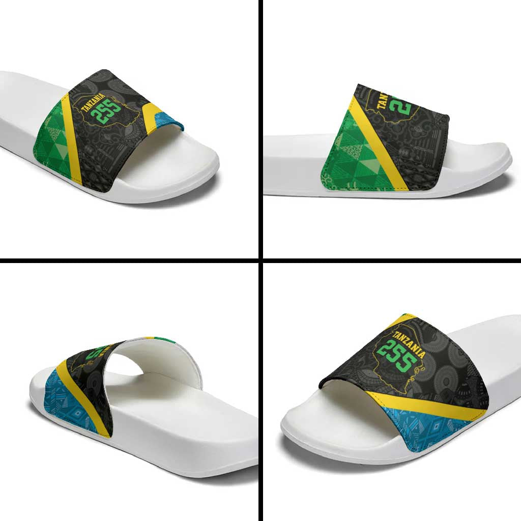 Tanzania 255 Slide Sandals African Mix Pattern Flag Motif LT9