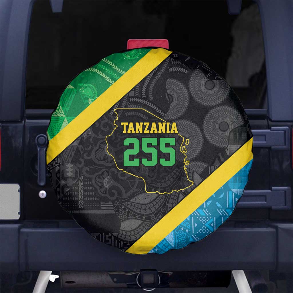 Tanzania 255 Spare Tire Cover African Mix Pattern Flag Motif LT9