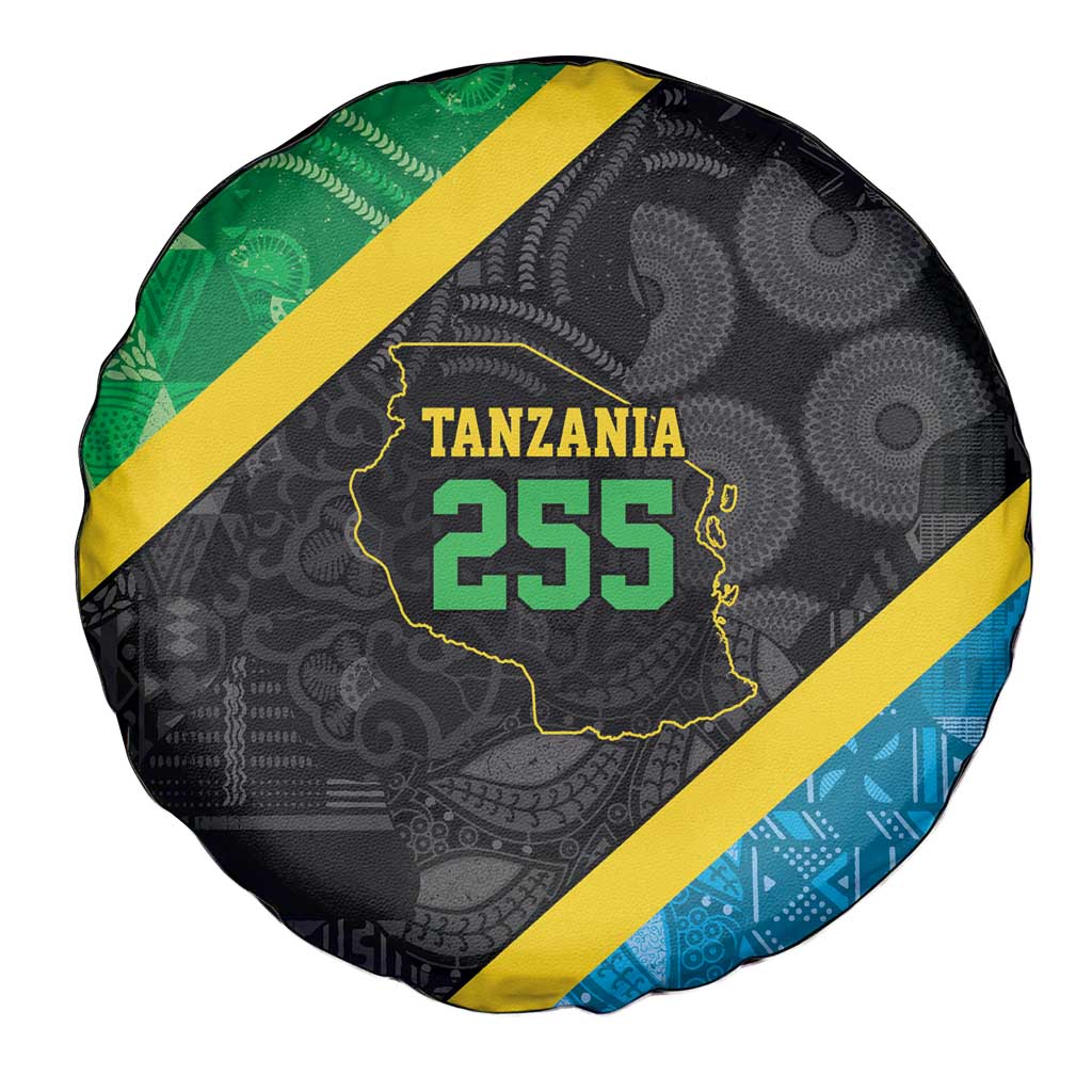 Tanzania 255 Spare Tire Cover African Mix Pattern Flag Motif LT9