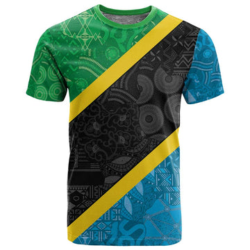 Tanzania 255 T shirt African Mix Pattern Flag Motif LT9