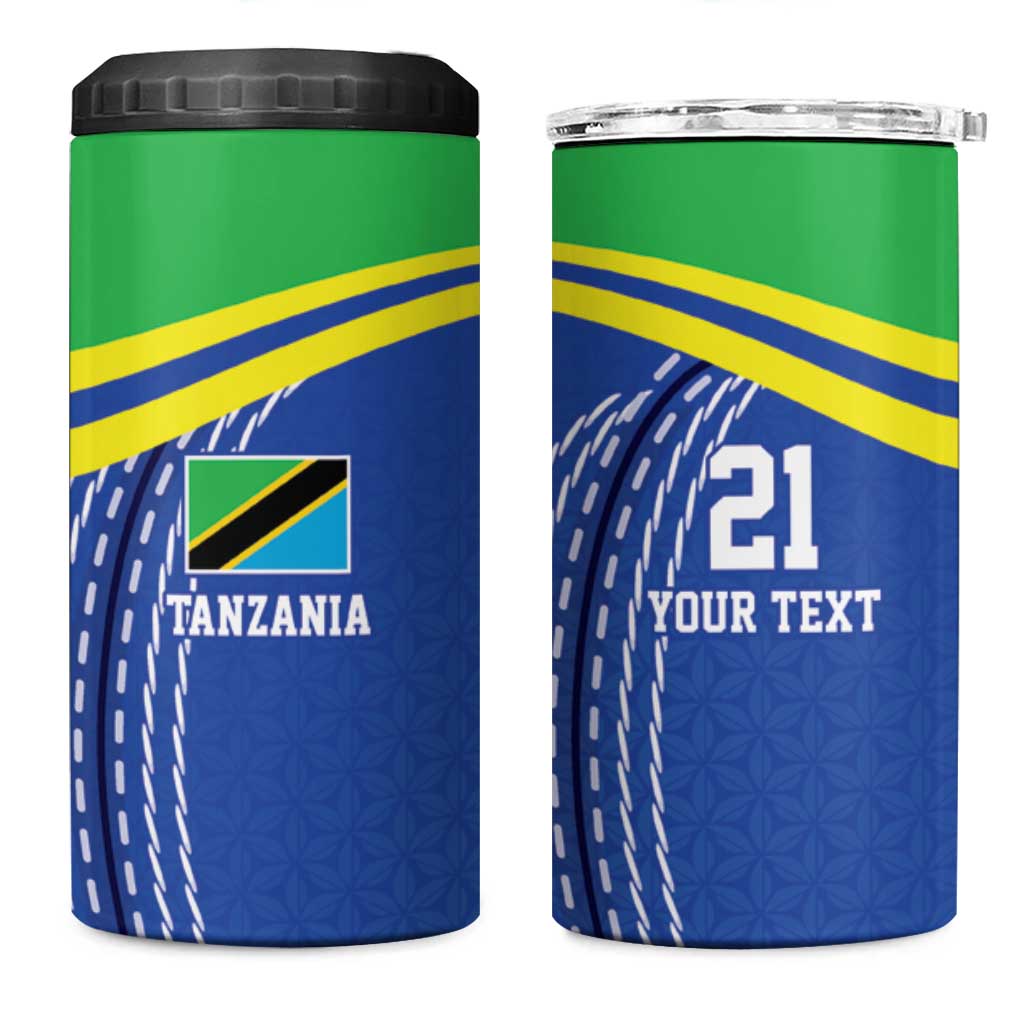 Custom Cicket African Tanzania 4 in 1 Can Cooler Tumbler The Cows Tanzania Pattern LT9
