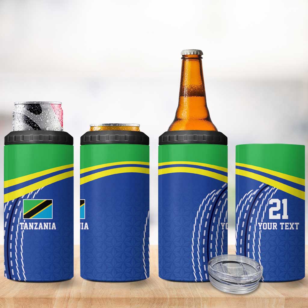Custom Cicket African Tanzania 4 in 1 Can Cooler Tumbler The Cows Tanzania Pattern LT9