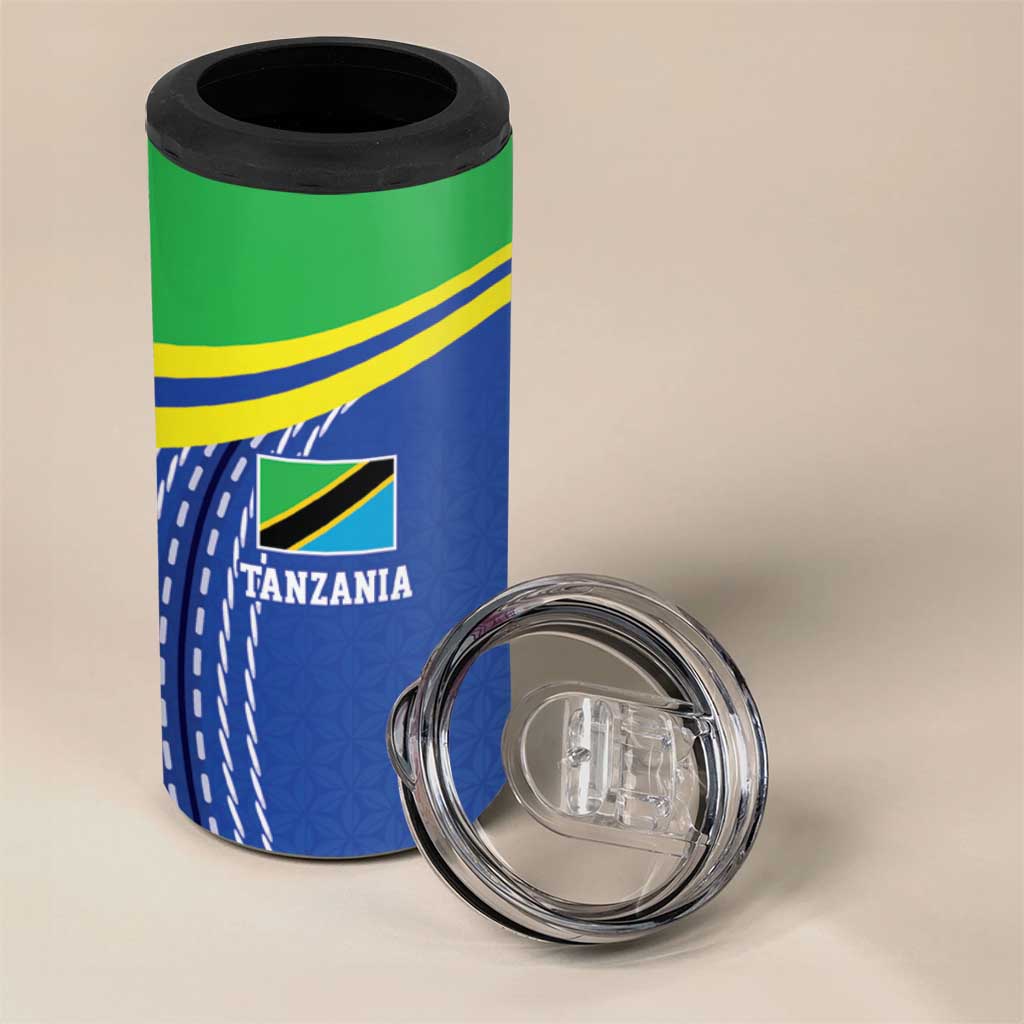 Custom Cicket African Tanzania 4 in 1 Can Cooler Tumbler The Cows Tanzania Pattern LT9