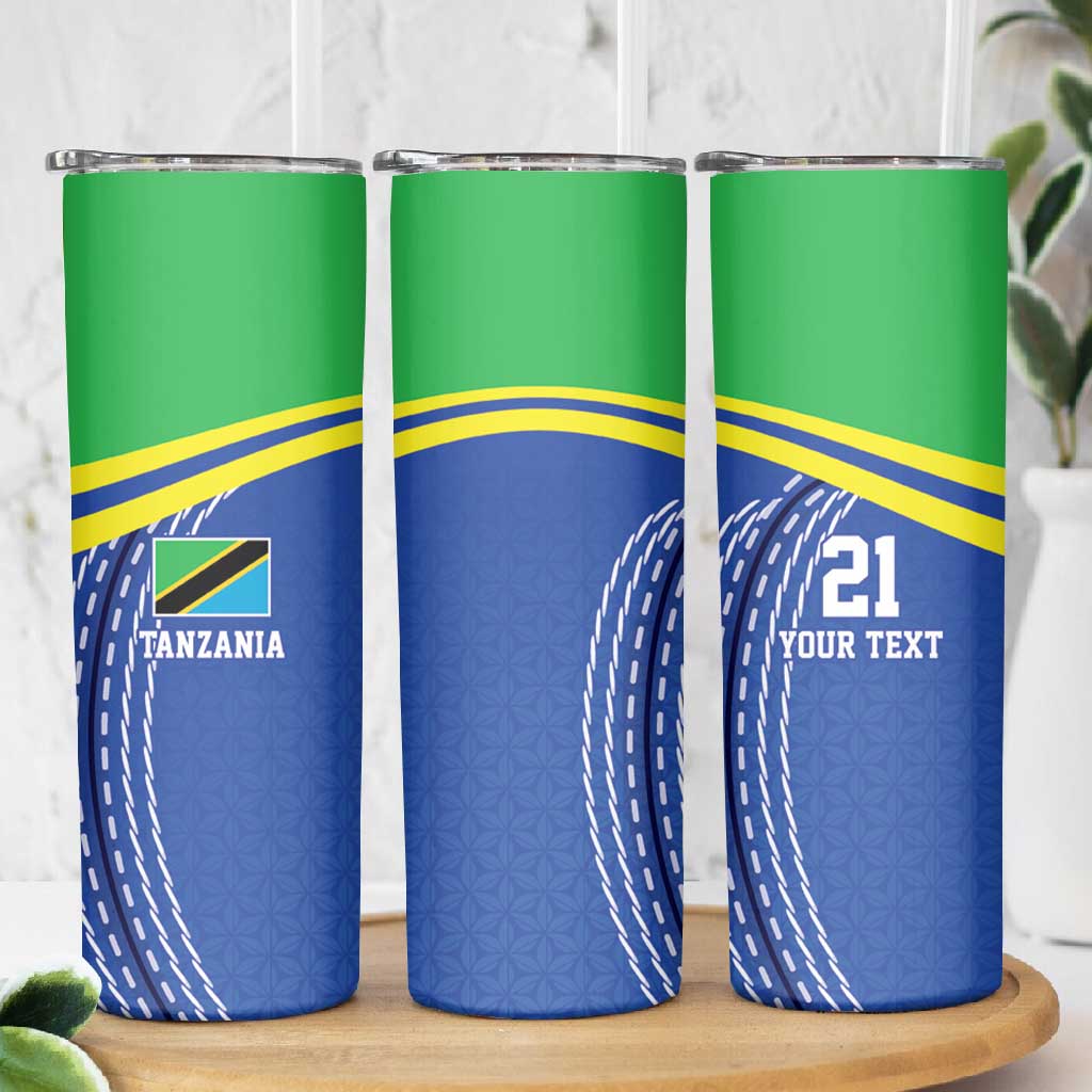 Custom Cicket African Tanzania Skinny Tumbler The Cows Tanzania Pattern LT9