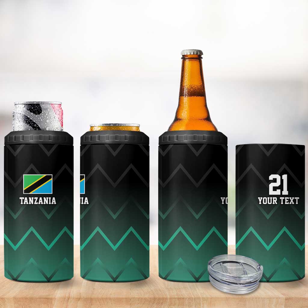 Custom Football African Tanzania 4 in 1 Can Cooler Tumbler Retro 2023-24 Tanzania History LT9