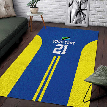 Custom Football African Tanzania Area Rug Taifa Stars Go Champion LT9